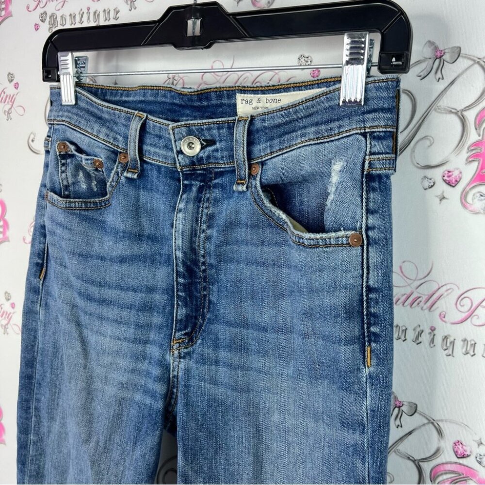 Rag and bone jeans high rise ankle skinny Blue Jeans light wash - Picture 3 of 12